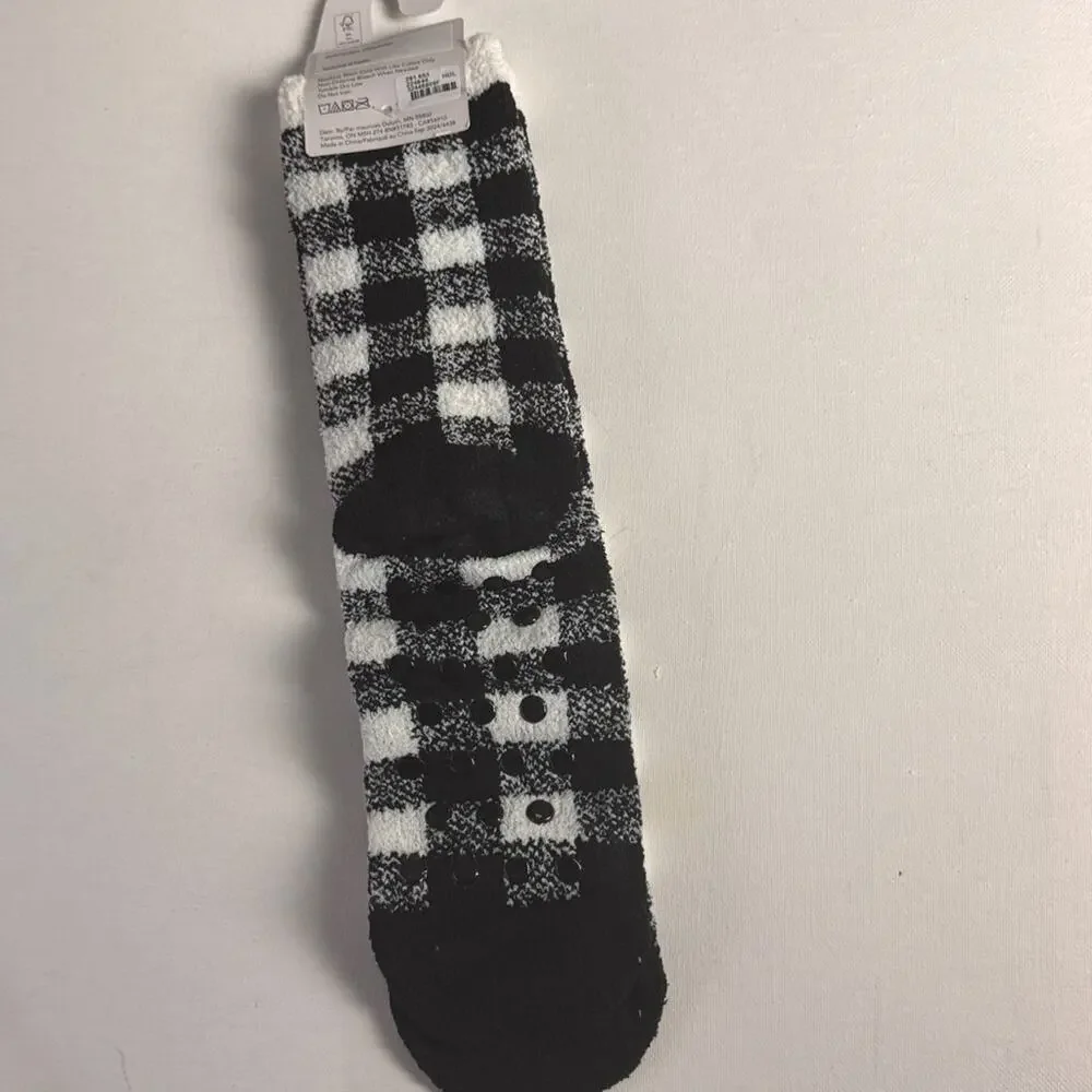 Maurices Black and White Print Crew Style Socks NWT OS